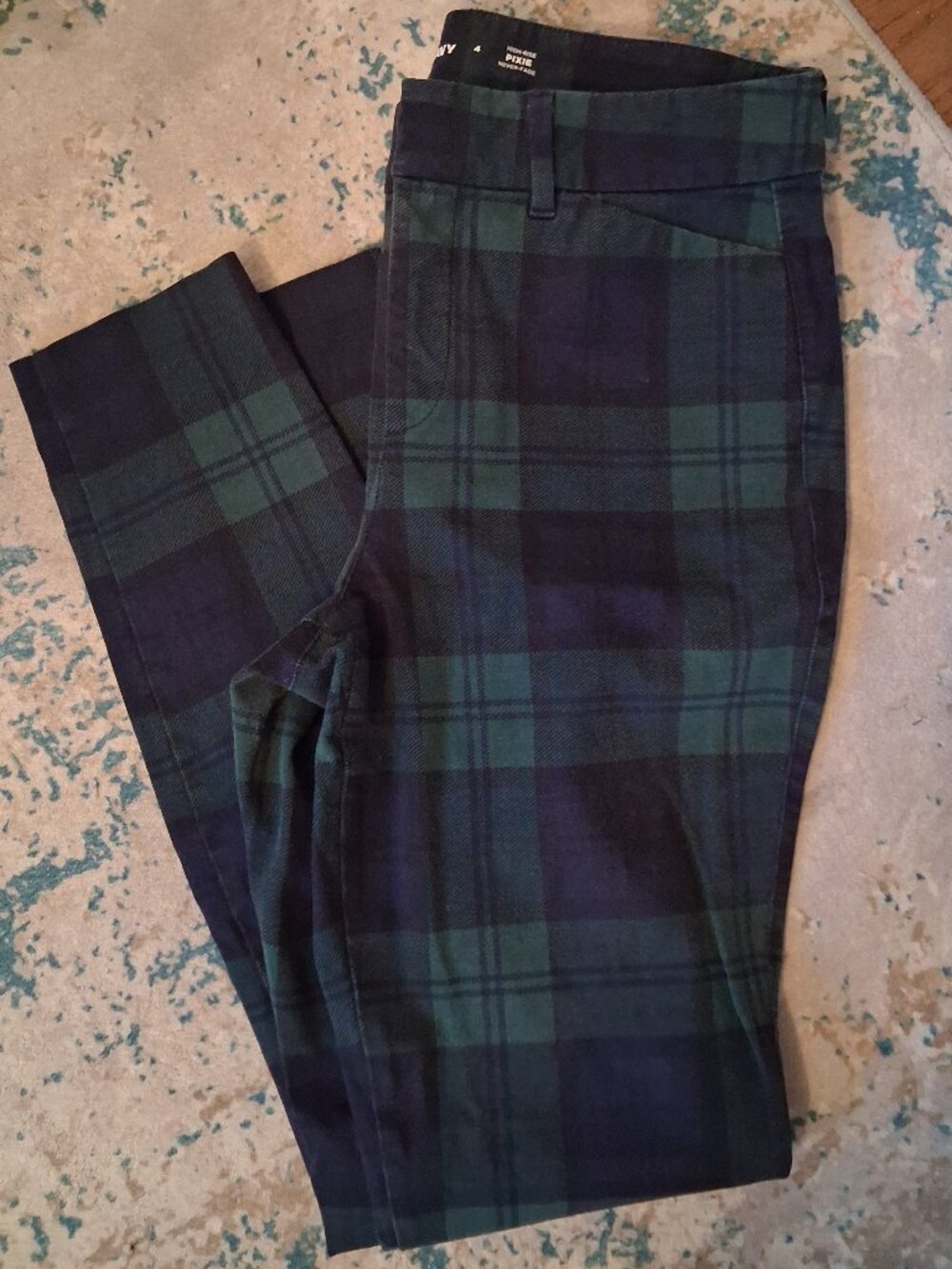 Plaid High Rise Ankle Pants